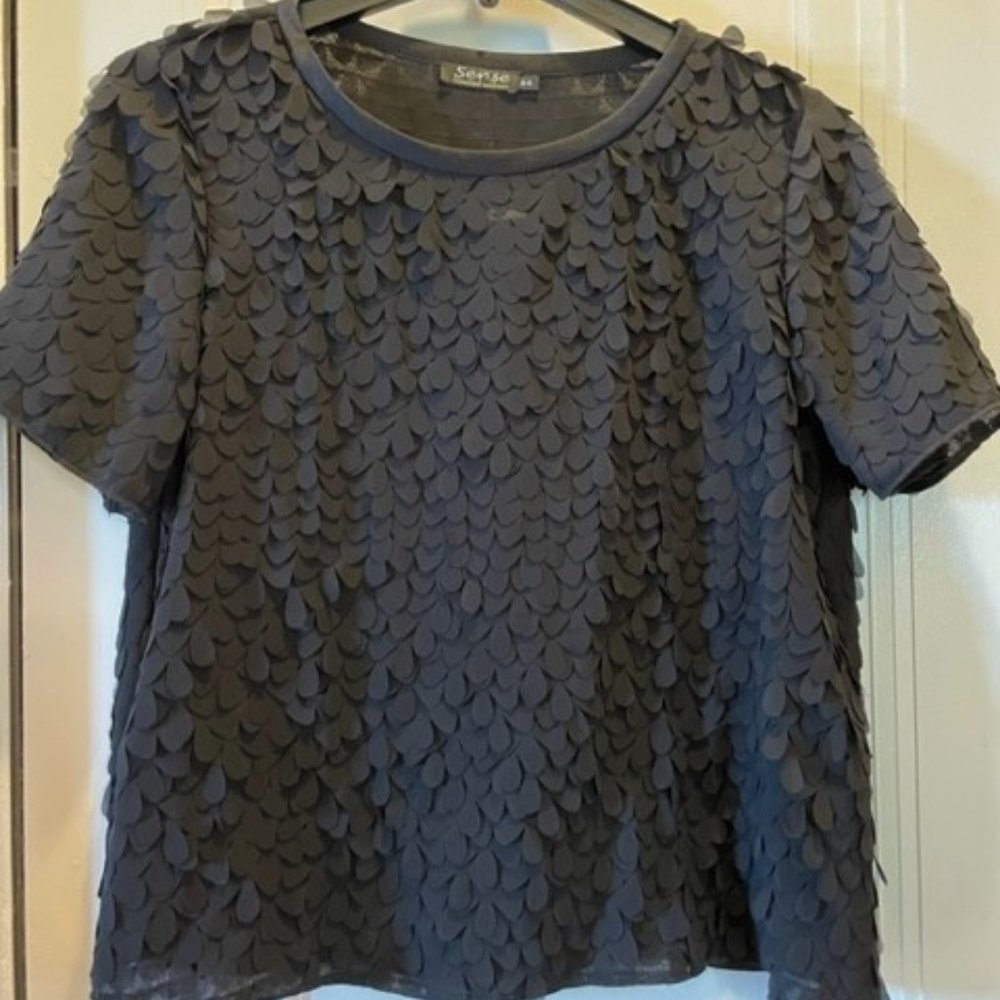 Black silk blouse new size 12 (44 European)